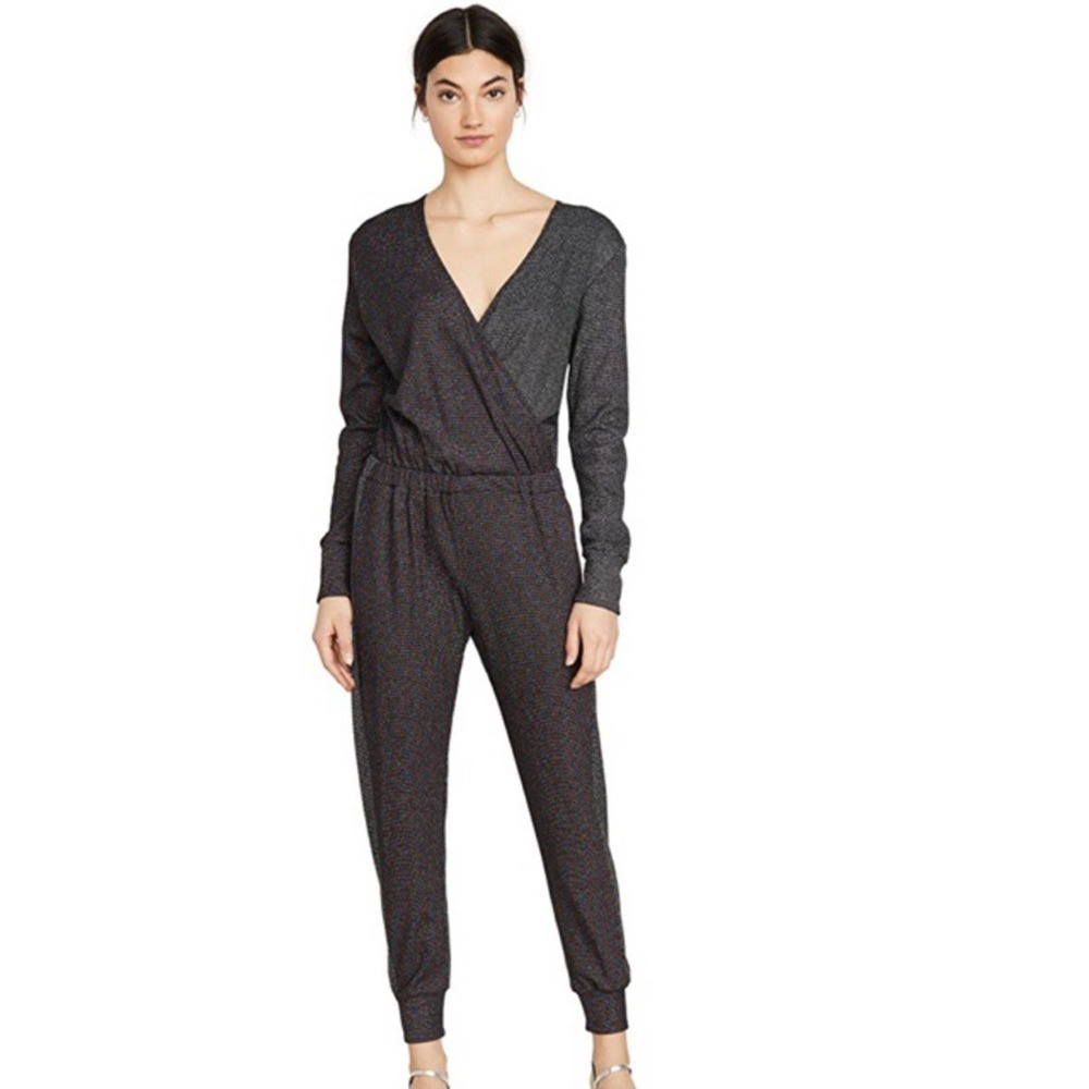 Terez Rainbow Metallic Colorblock Waffle Jumpsuit